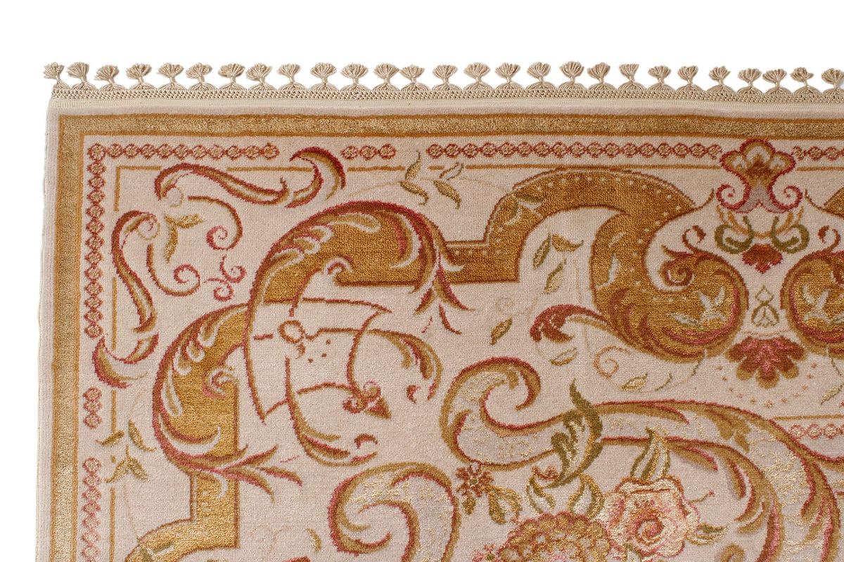 9x12 Ivory and Gray Turkish Traditional Rug