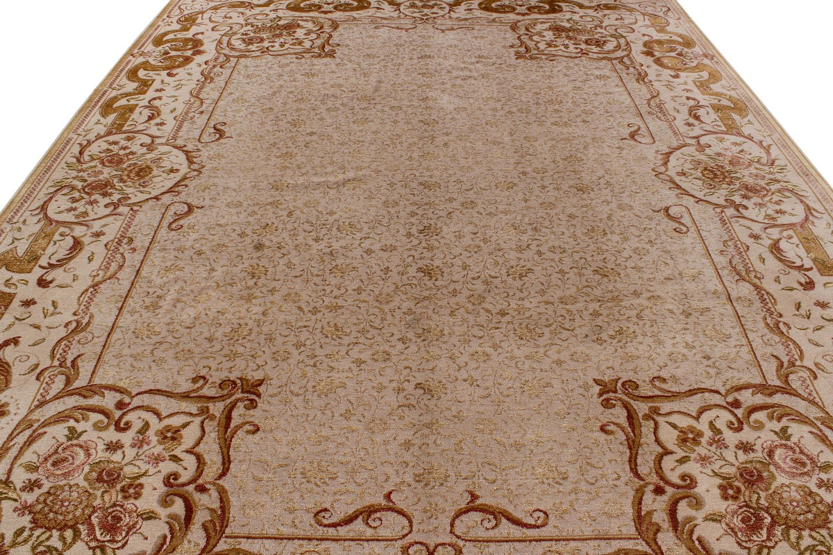 9x12 Ivory and Gray Turkish Traditional Rug
