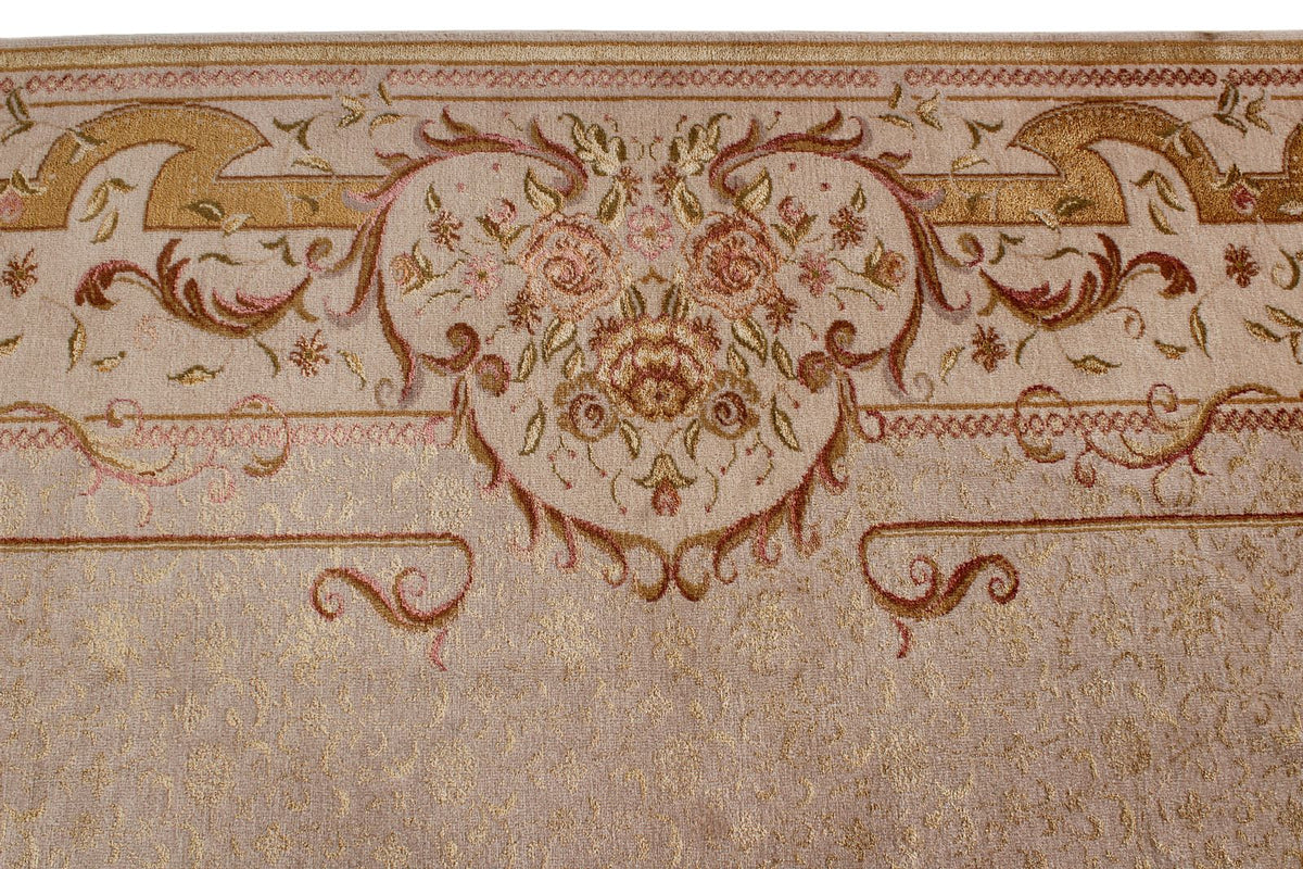 9x12 Ivory and Gray Turkish Traditional Rug
