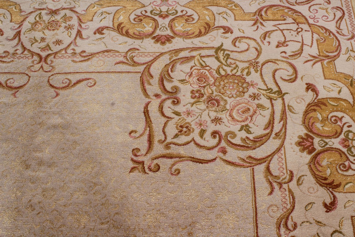 9x12 Ivory and Gray Turkish Traditional Rug