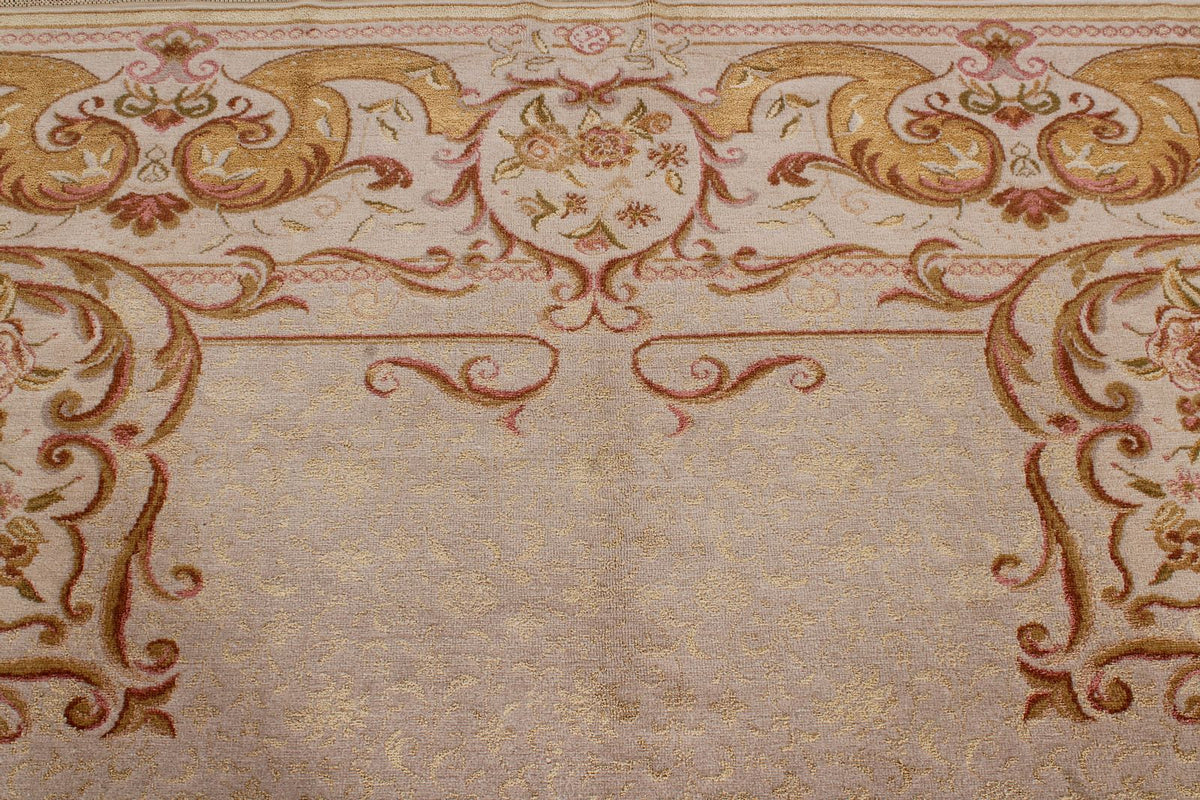 9x12 Ivory and Gray Turkish Traditional Rug