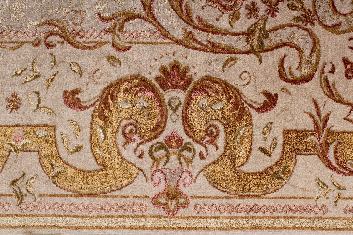 9x12 Ivory and Gray Turkish Traditional Rug
