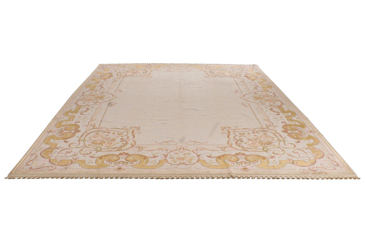 9x12 Ivory and Gray Turkish Traditional Rug