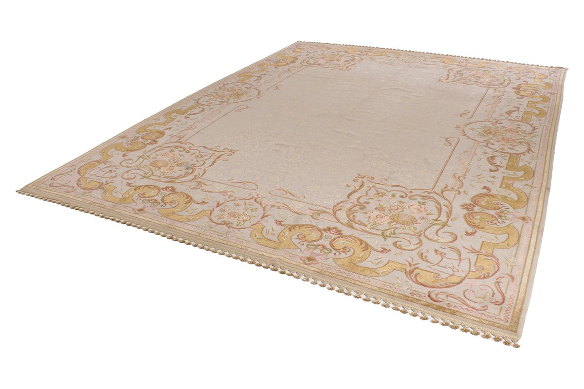 9x12 Ivory and Gray Turkish Traditional Rug