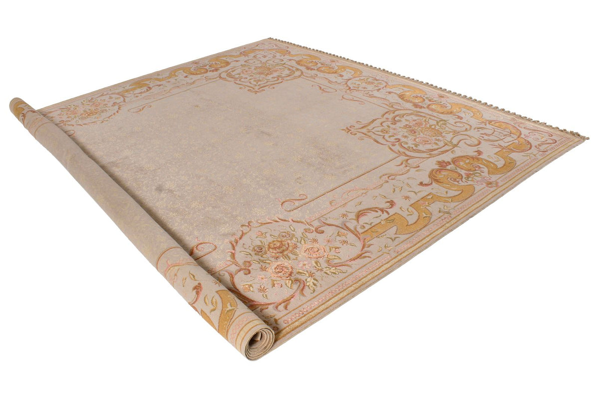 9x12 Ivory and Gray Turkish Traditional Rug