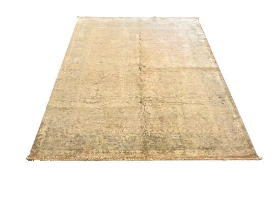 5x6 Beige and Brown Turkish Overdyed Rug