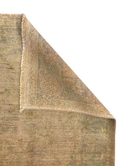 5x6 Beige and Brown Turkish Overdyed Rug