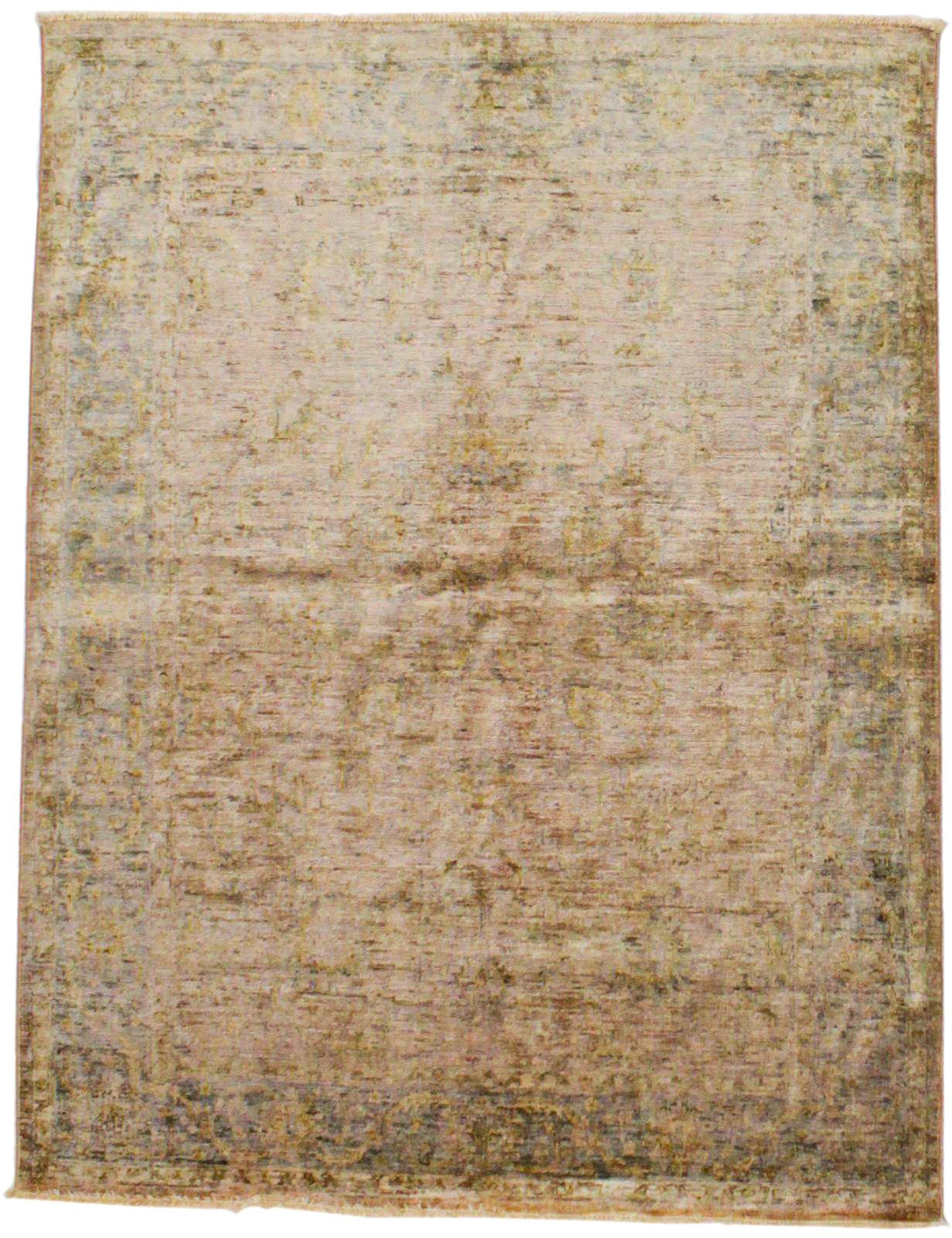 5x6 Beige and Brown Turkish Overdyed Rug