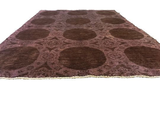 4x5 Purple and Brown Turkish Overdyed Rug