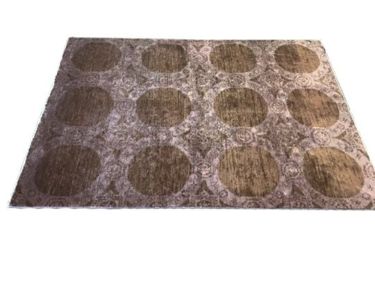 4x5 Purple and Brown Turkish Overdyed Rug