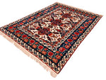 5x7 Beige and Red Kazak Tribal Rug