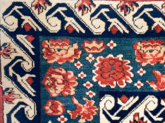 5x7 Beige and Red Kazak Tribal Rug