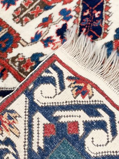 5x7 Beige and Red Kazak Tribal Rug
