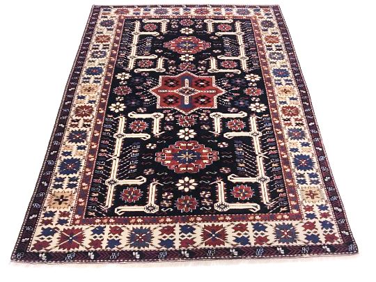 5x7 Red and Beige Kazak Tribal Rug