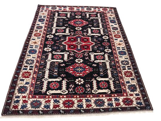 5x7 Red and Beige Kazak Tribal Rug