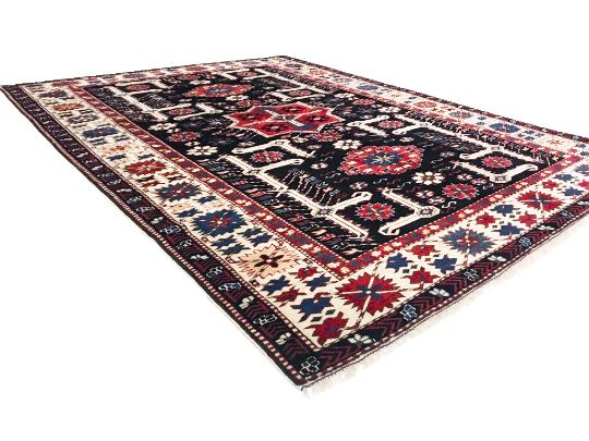 5x7 Red and Beige Kazak Tribal Rug
