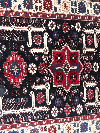 5x7 Red and Beige Kazak Tribal Rug