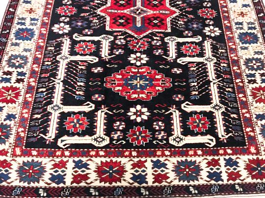 5x7 Red and Beige Kazak Tribal Rug