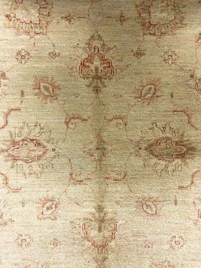 4x7 Beige and Red Turkish Oushak Rug