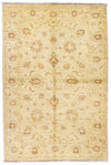 4x7 Beige and Red Turkish Oushak Rug