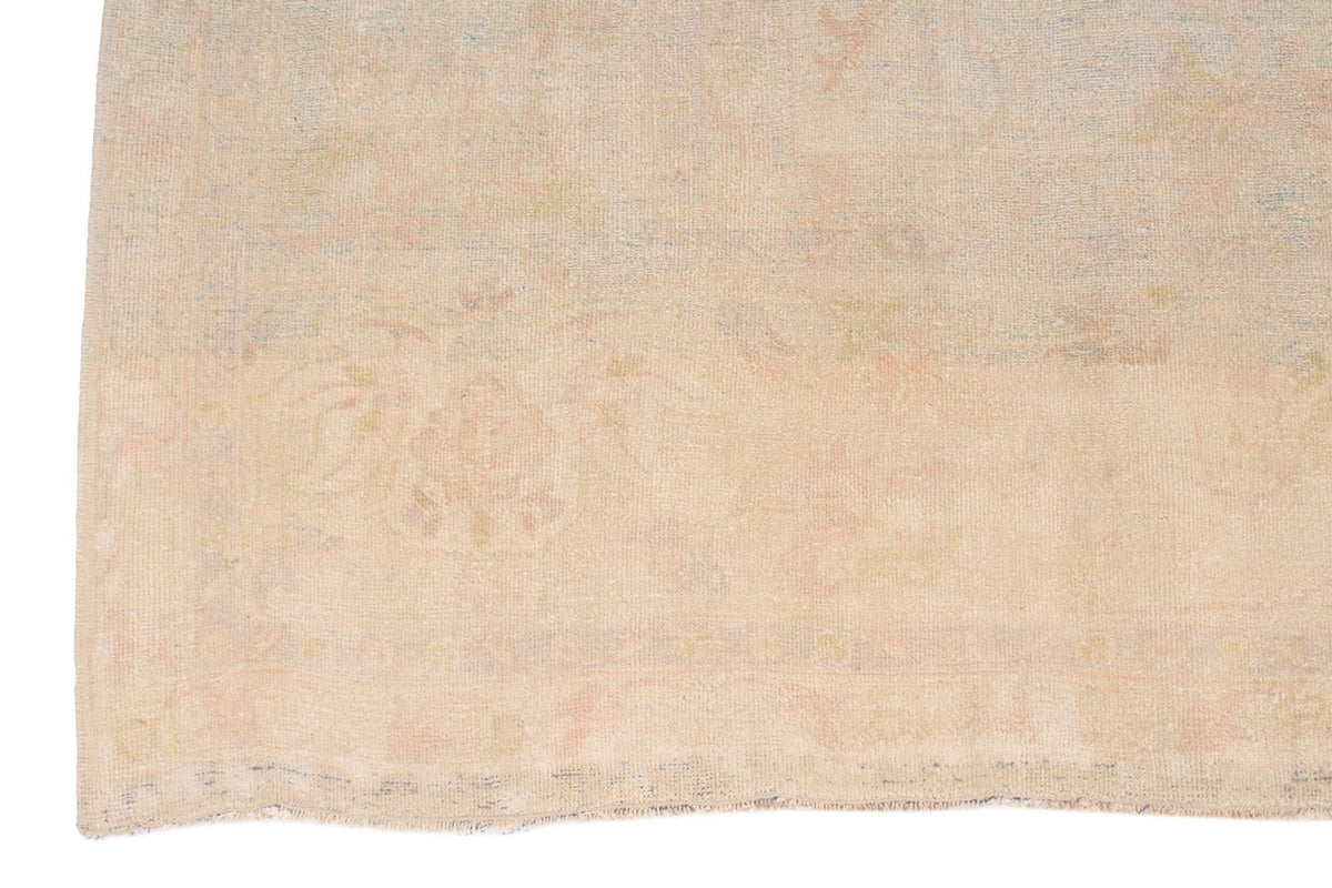 9x12 Ivory and Green Turkish Oushak Rug