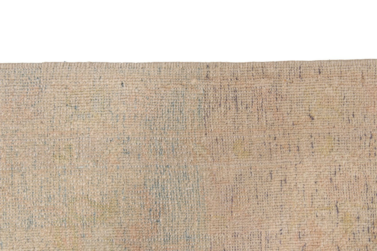 9x12 Ivory and Green Turkish Oushak Rug