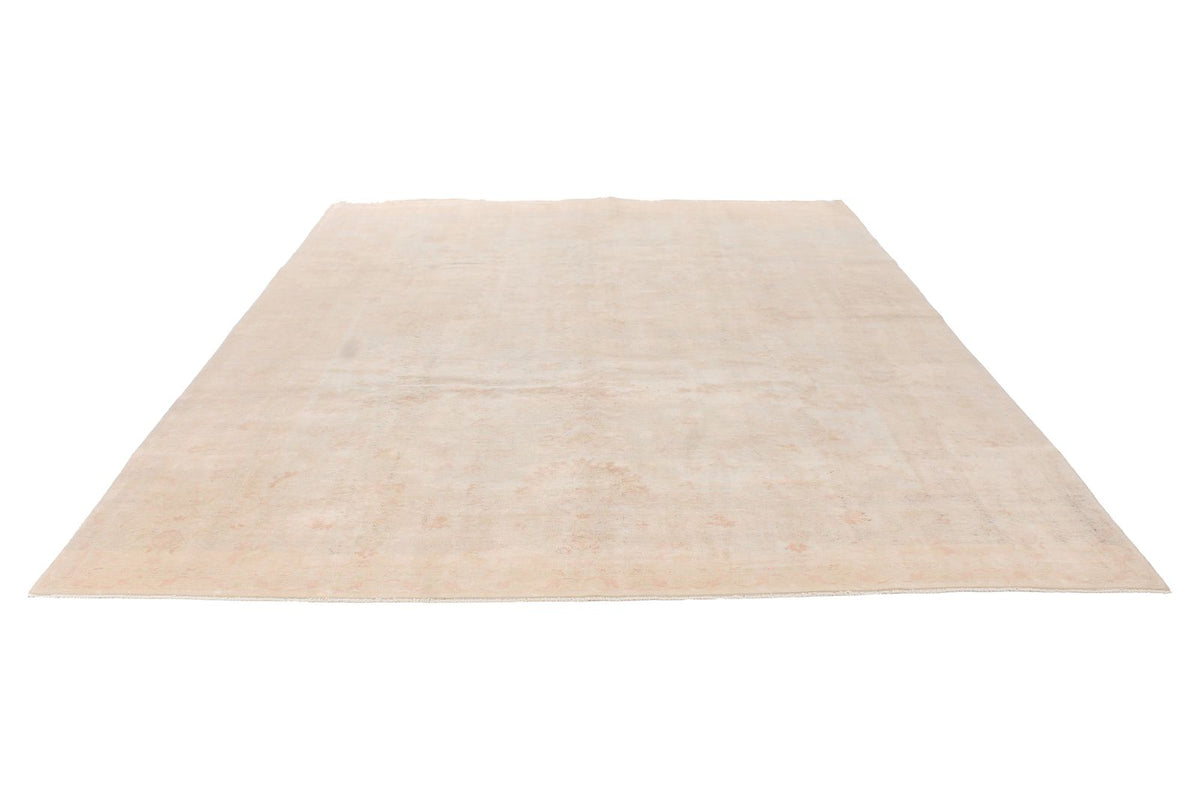 9x12 Ivory and Green Turkish Oushak Rug