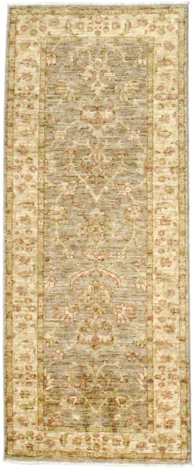 3x6 Brown and Gold Turkish Oushak Runner