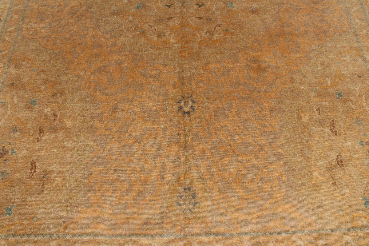 9x12 Gold and Blue Turkish Traditional Rug