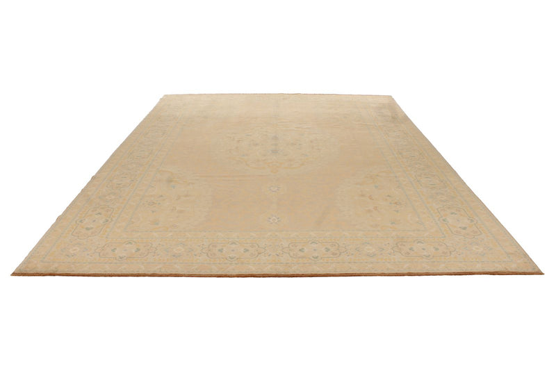 9x12 Gold and Blue Turkish Traditional Rug