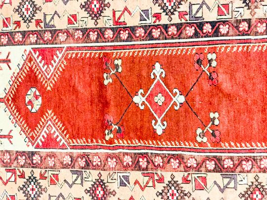4x7 Red and Beige Turkish Milas Rug