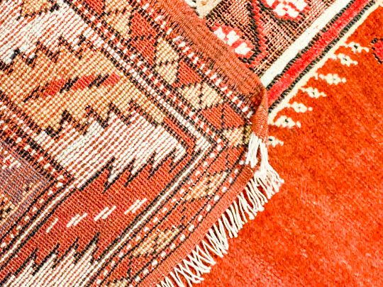 4x7 Red and Beige Turkish Milas Rug