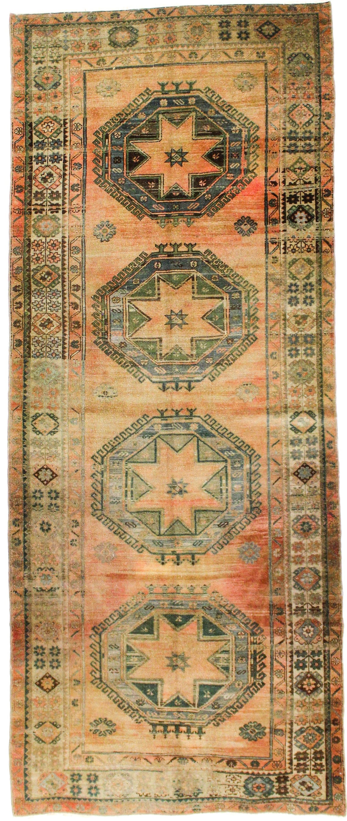 5x12 Red and Green Turkish Tribal Runner