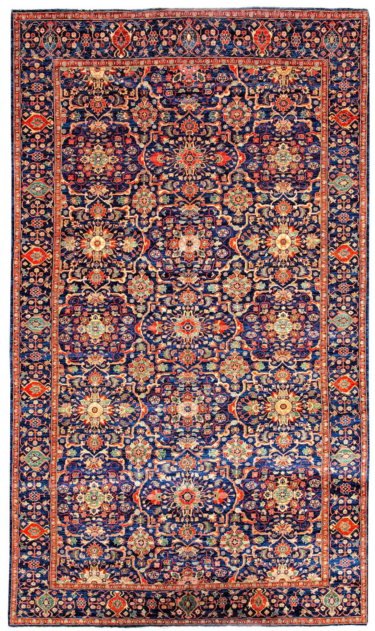 8x14 Navy and Navy Traditional Rug