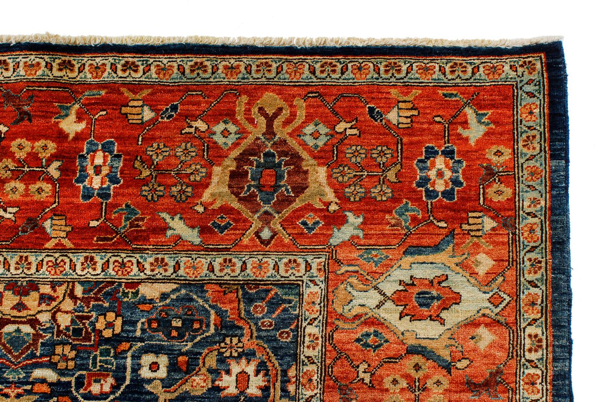 9x12 Navy and Rust Traditional Rug