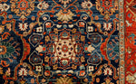 9x12 Navy and Rust Traditional Rug