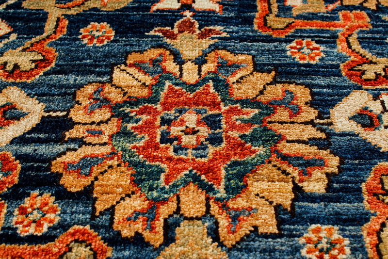 9x12 Navy and Rust Traditional Rug