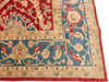 Vintage Handmade 6x8 Red and Blue Anatolian Turkish Oushak Distressed Area Rug