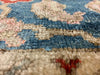 Vintage Handmade 6x8 Red and Blue Anatolian Turkish Oushak Distressed Area Rug