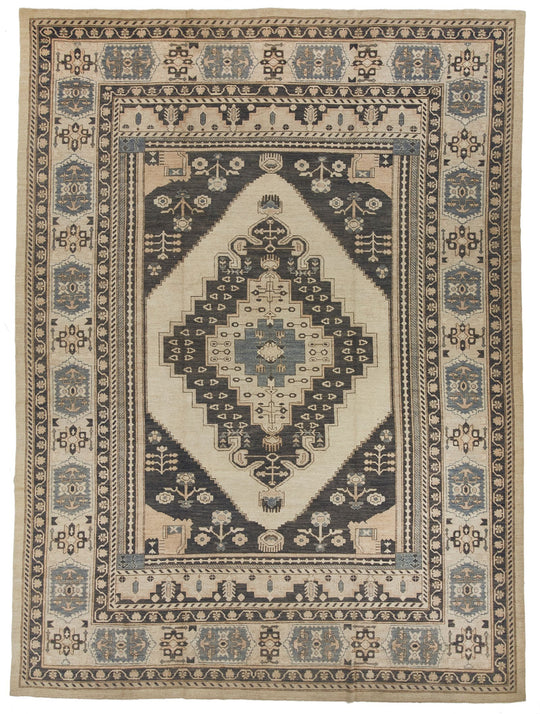 12x16 Beige and Blue Turkish Oushak Rug