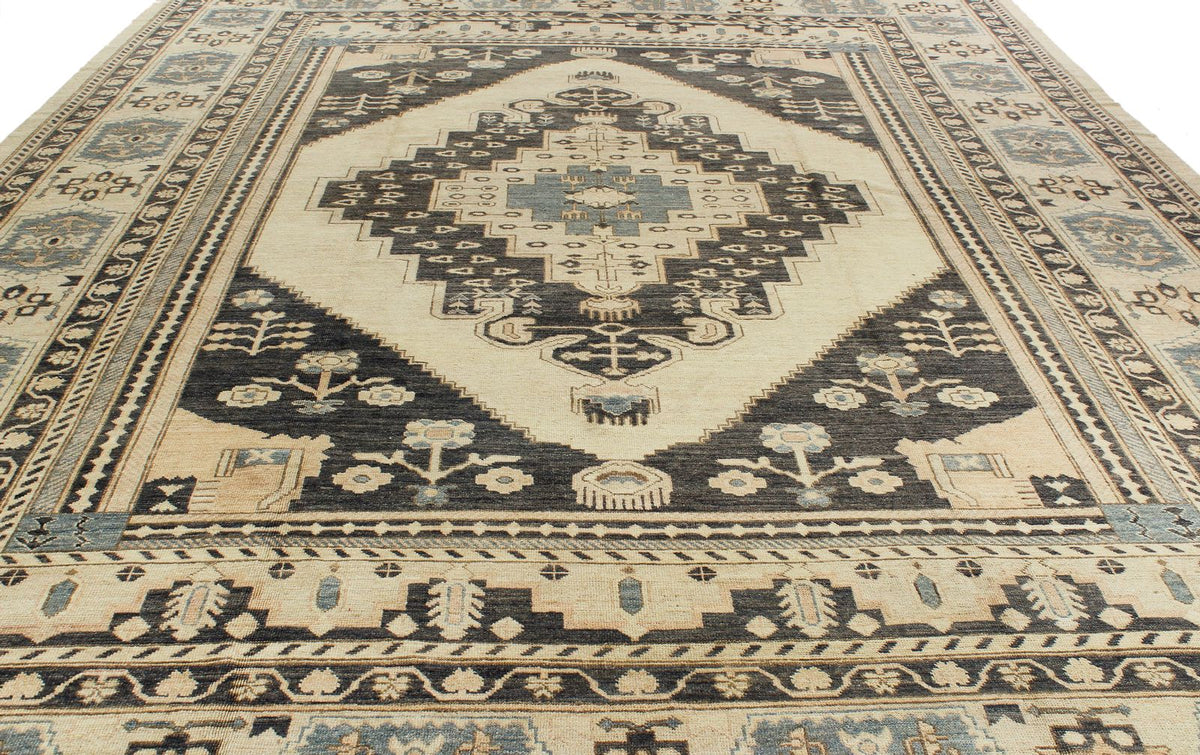 12x16 Beige and Blue Turkish Oushak Rug