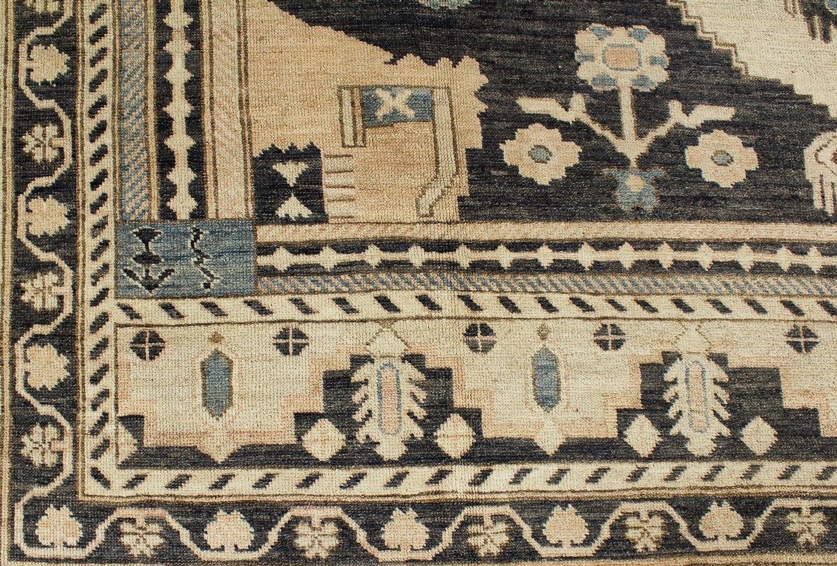 12x16 Beige and Blue Turkish Oushak Rug