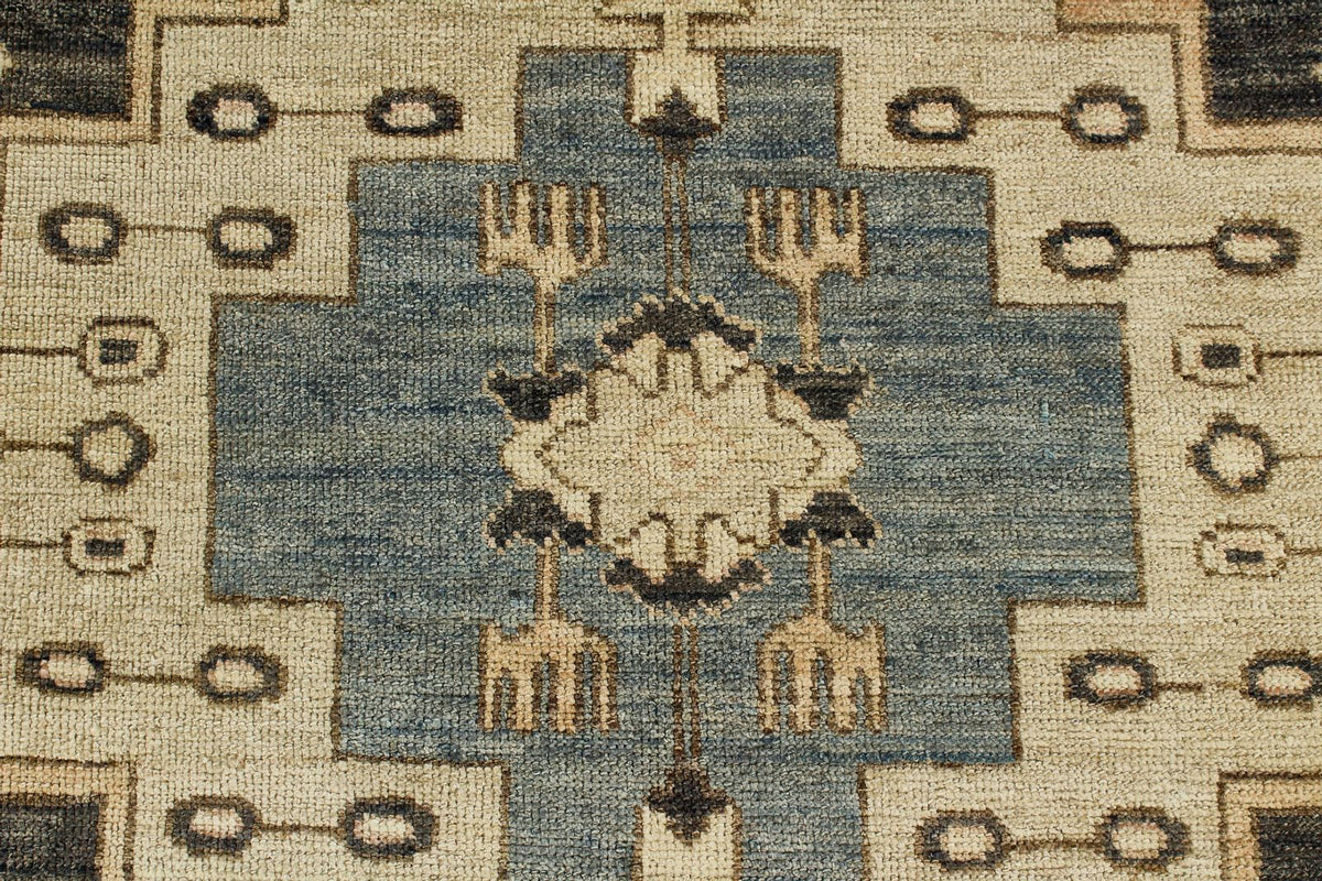 12x16 Beige and Blue Turkish Oushak Rug