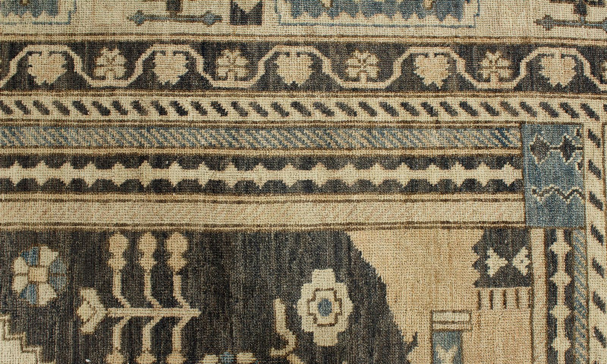 12x16 Beige and Blue Turkish Oushak Rug