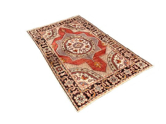 5x7 Red and Brown Turkish Tribal Rug