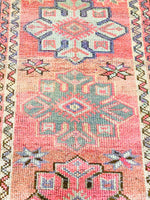 3x13 Brown and Pink Turkish Tribal Rug