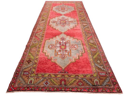5x12 Red and Brown Turkish Tribal Runner