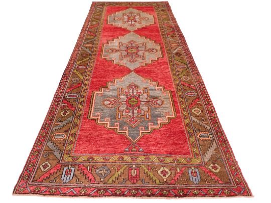5x12 Red and Brown Turkish Tribal Runner