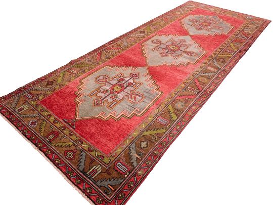 5x12 Red and Brown Turkish Tribal Runner