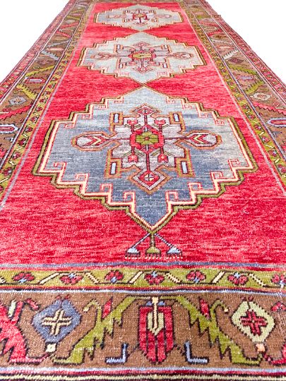 5x12 Red and Brown Turkish Tribal Runner